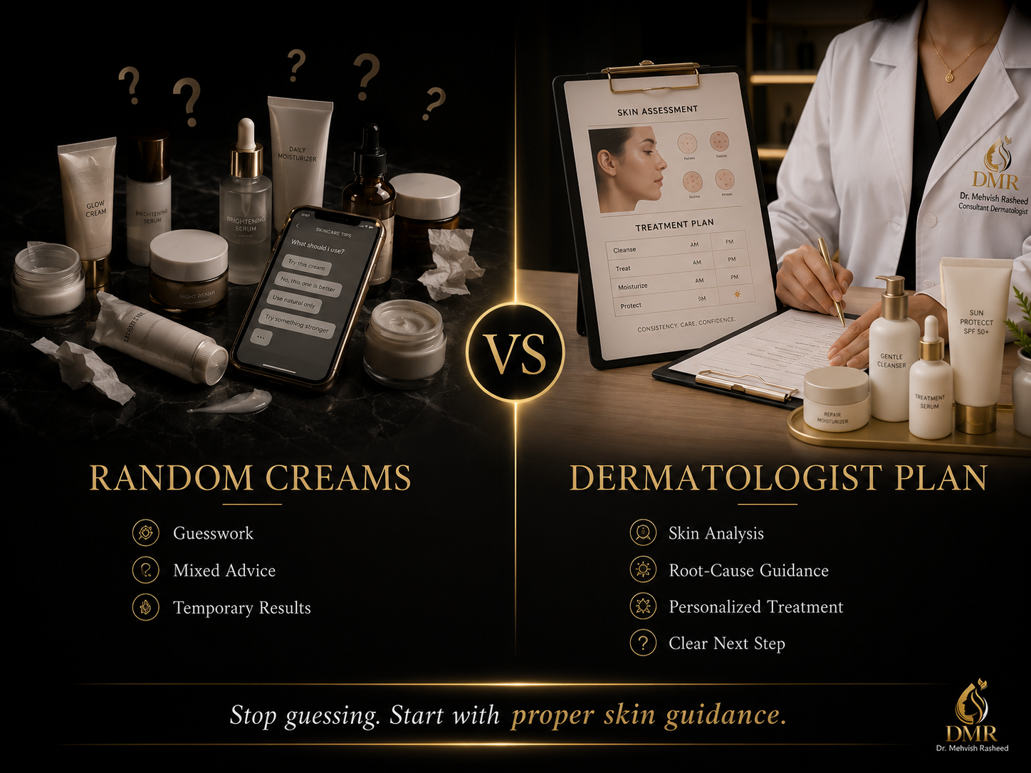Random creams vs a dermatologist plan